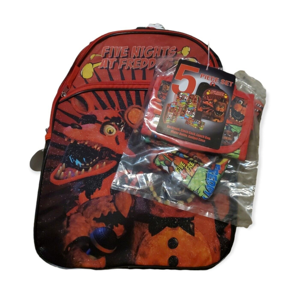 Five Nights At Freddy’s 5 Piece School 16'' Backpack Lunch Bag Set NWT